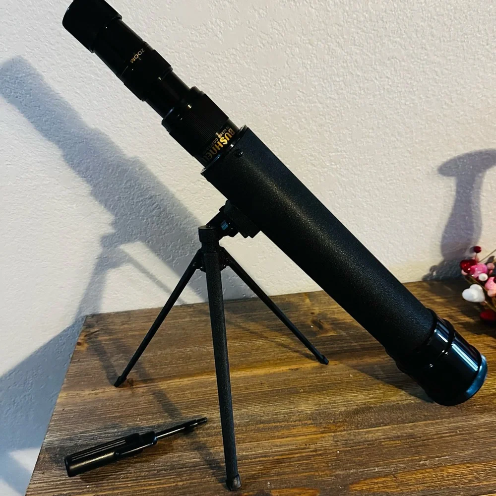 Black Telescope with Tripod